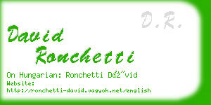 david ronchetti business card